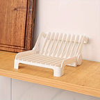 1pc Foldable Dish Rack - Space-Saving Kitchen Organizer, Durable PP Plastic Plate & Bowl Holder with Drainage Design, Compact White Countertop Storage for Small Kitchens, Minimalist Design | Practical Design
