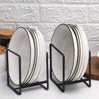 Rust-Proof Iron Kitchen Organizer - Vertical Countertop & Cabinet Storage for Plates, Bowls, Cups, Cutlery & Utensils, Space-Saving Insert Design with Multiple Hooks, Durable Dish Rack for Modern Kitchens, Kitchen Organizers And Storage