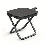 1pc Durable Iron Square Folding Stool, 265 lbs Load Capacity, Compact Design with Zippered Storage Pouch, Ideal for Outdoor Camping and Fishing, Camping Accessories
