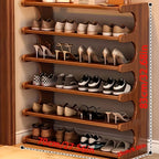 2-Tier\u002F6-Tier Natural Finish Wooden Shoe Rack - Space-Saving, Easy to Assemble, Perfect for Dorms and Hallways, Stylish Narrow Storage Solution, Non-Food Contact Safe, Shoe Organizer Box