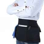 1pc Black Server Apron with 3 Pockets - Oil-Resistant Half Body Waist Skirt for Waitresses, Chefs, and Gardeners - Ideal for Cooking, Baking, and Seamstress Work