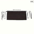 1pc Black Server Apron with 3 Pockets - Oil-Resistant Half Body Waist Skirt for Waitresses, Chefs, and Gardeners - Ideal for Cooking, Baking, and Seamstress Work