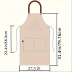 1 Polyester Fiber Solid Color Apron with Two Connected Square Pockets. Brown Shoulder Strap with Stainless Steel Concealed Buckle Adjustment. Waterproof And Oil Resistant, It Is a Birthday Gift for Family And Friends, And a Valentine'S Day Gift