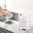 A retractable bowl holder for household use that saves space and is easy to clean