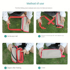 Portable Folding Stool with Pen Bag - Stainless Steel, Champagne Color, Compact & Lightweight for Travel, Hiking, Camping, and Outdoor Adventures