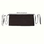 1pc Black Server Apron with 3 Pockets - Oil-Resistant Half Body Waist Skirt for Waitresses, Chefs, and Gardeners - Ideal for Cooking, Baking, and Seamstress Work