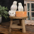 Modern Wooden Round Pedestal Stool - Mini Display Stand for Succulent & Plant - Decorative High Stool for Balcony, Patio, and Home Decor, Gift for Mother'S Day, Home Decor Stool | Natural Wooden Finish | Durable Wooden Stool